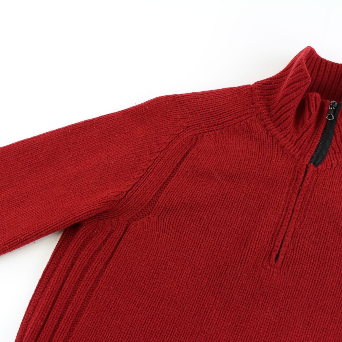 Stone Island AW 2004 Quarter Zip Knitted Jumper Red - SaruGeneral