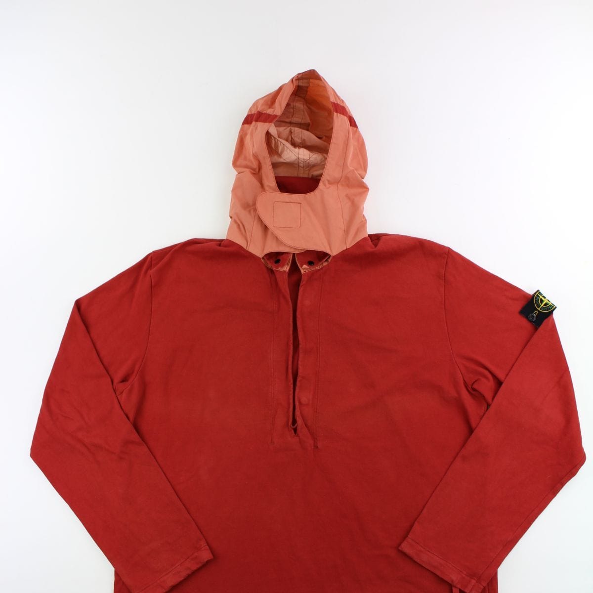 Stone Island SS 2001 Half Zip Hooded Jumper Red - SaruGeneral