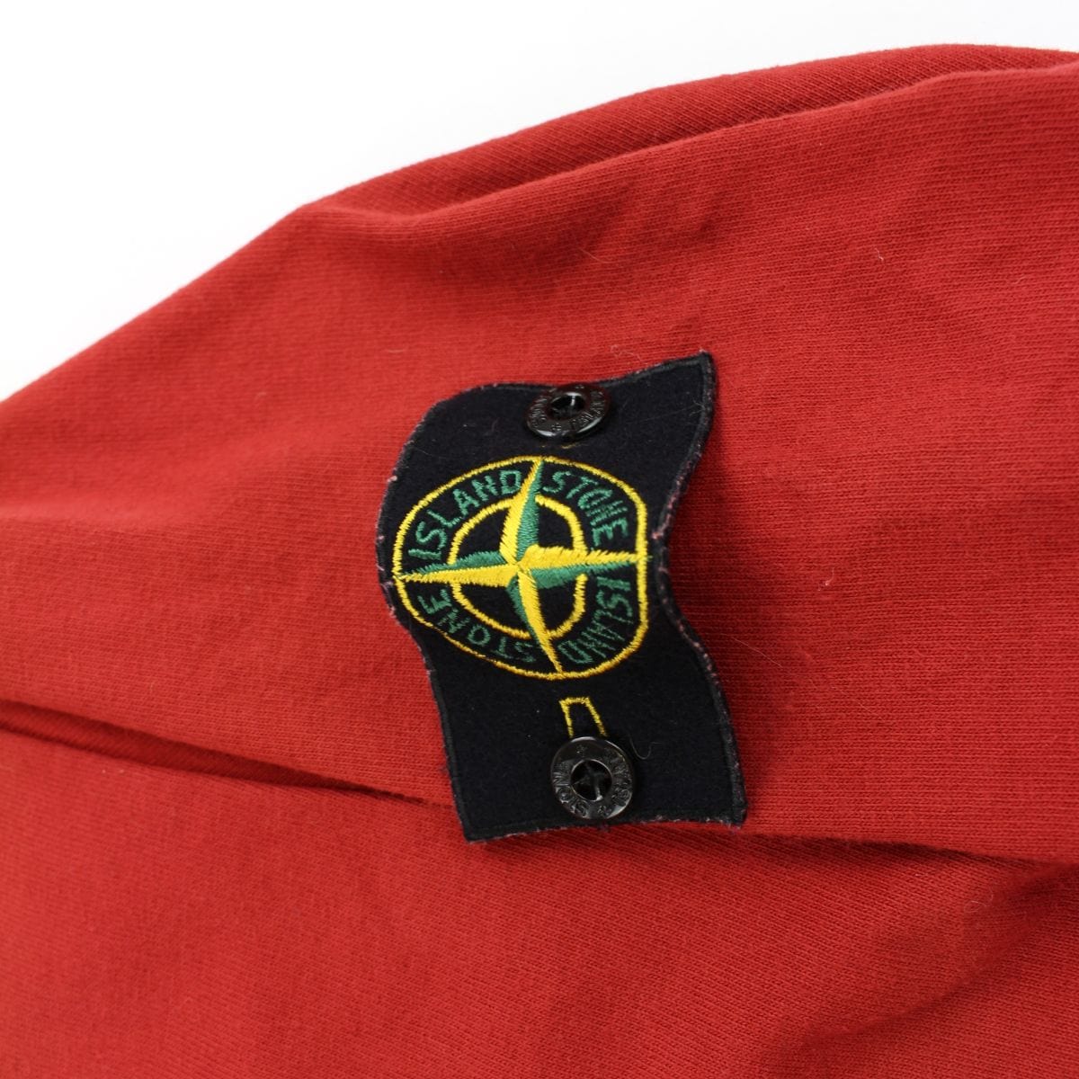 Stone Island SS 2001 Half Zip Hooded Jumper Red - SaruGeneral
