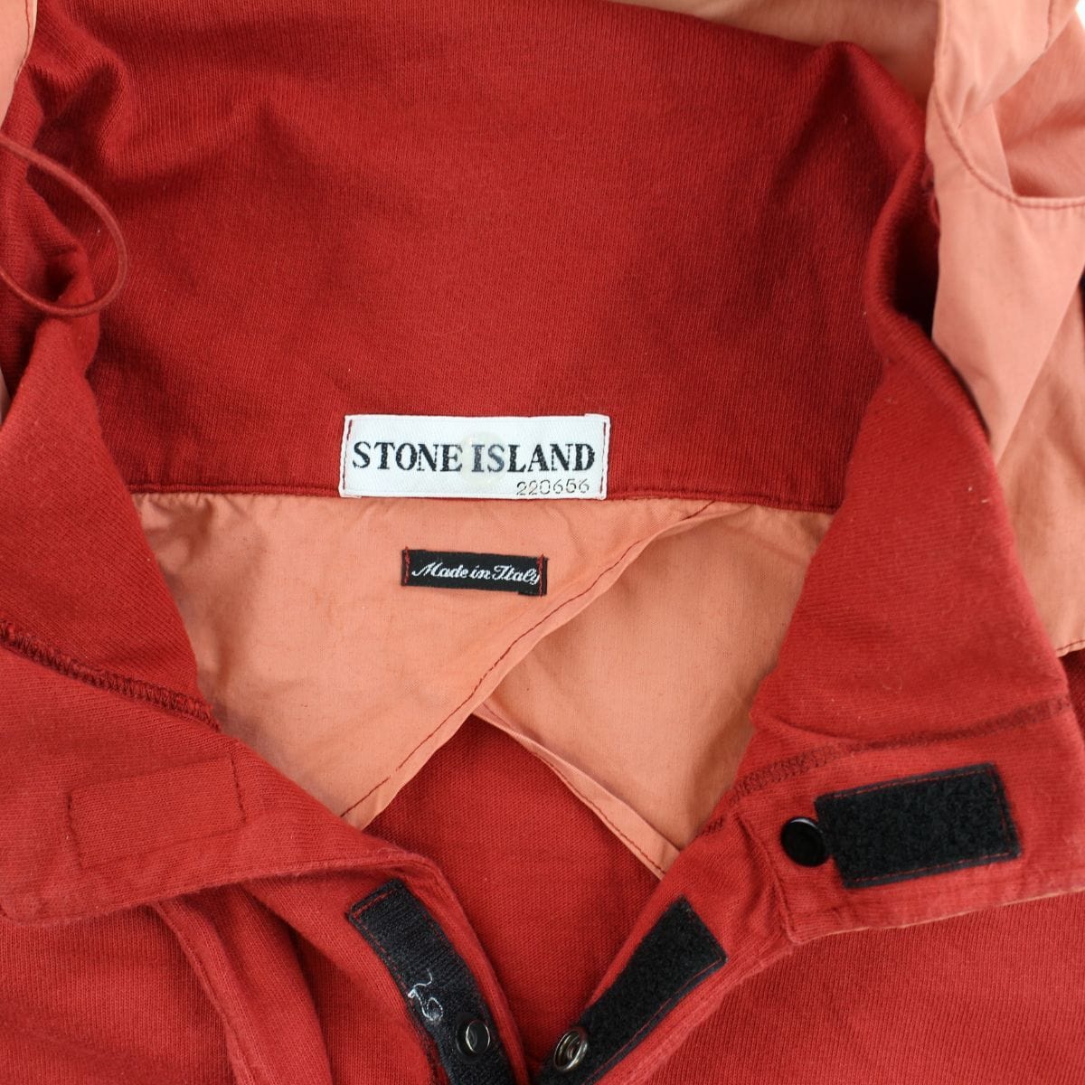 Stone Island SS 2001 Half Zip Hooded Jumper Red - SaruGeneral