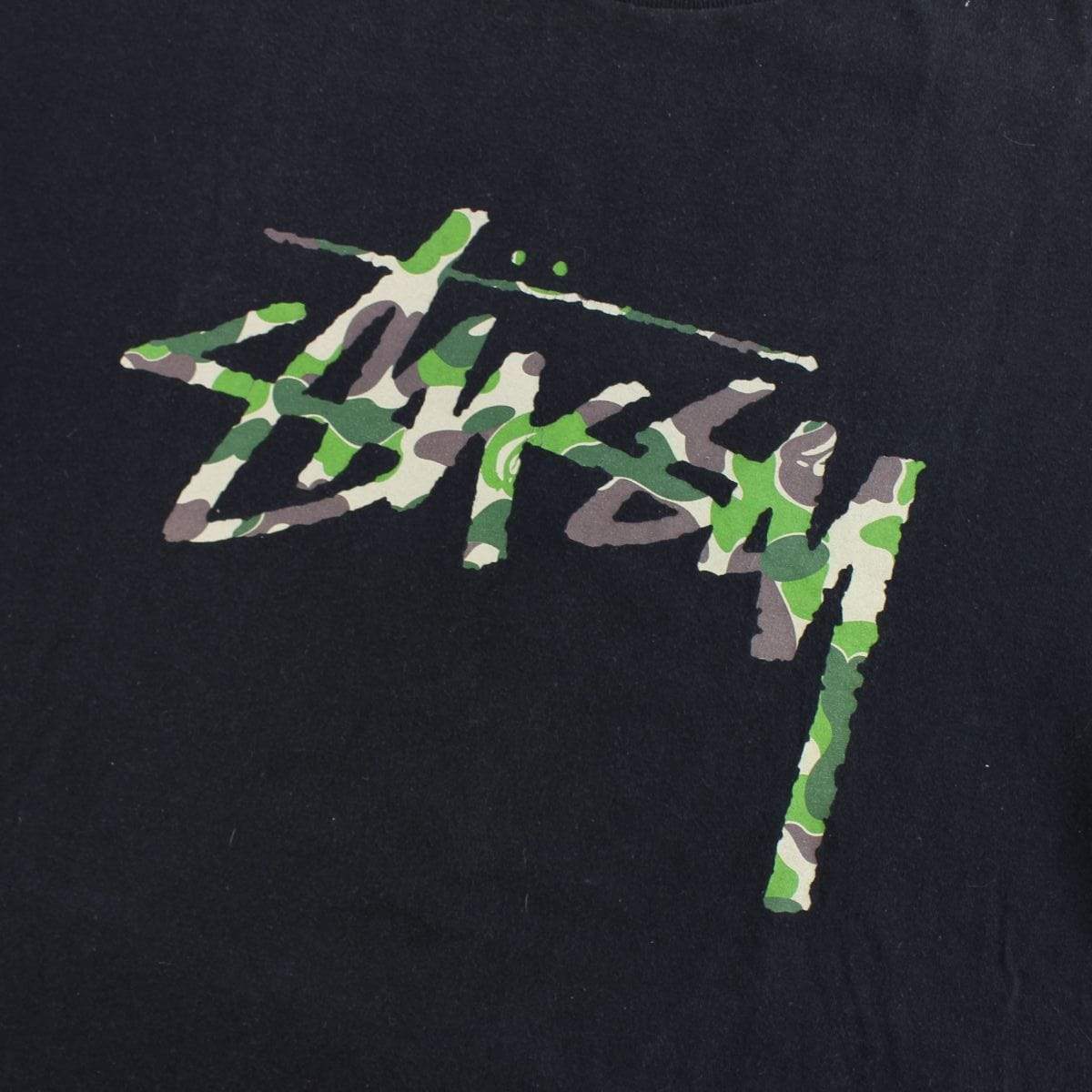 Bape x Stussy 20th Anni Green Camo Tee Black - SaruGeneral