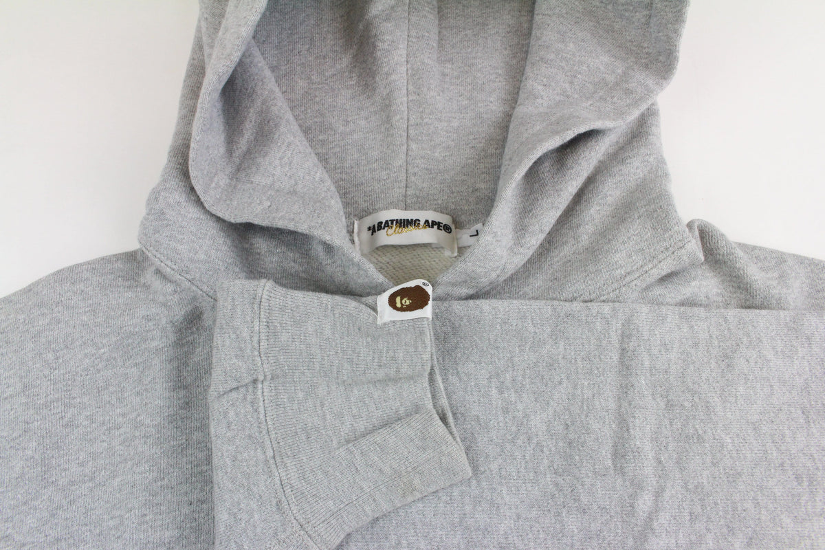 Bape Tiger Face Pink Hoodie Grey - SaruGeneral