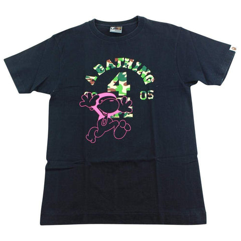 T-shirt Bape ABC vert camouflage rose Milo 4 College Logo noir