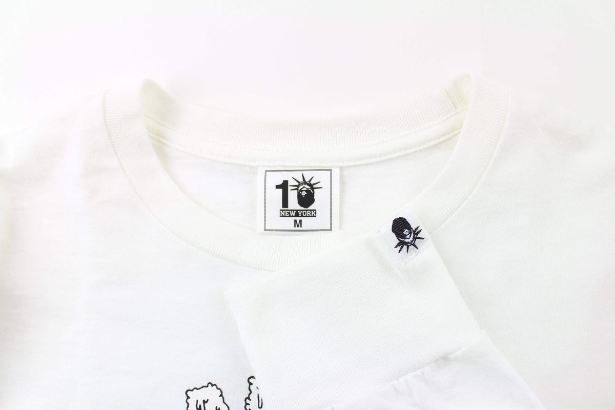 Bape x Flatbush Zombies College Logo LS White - SaruGeneral