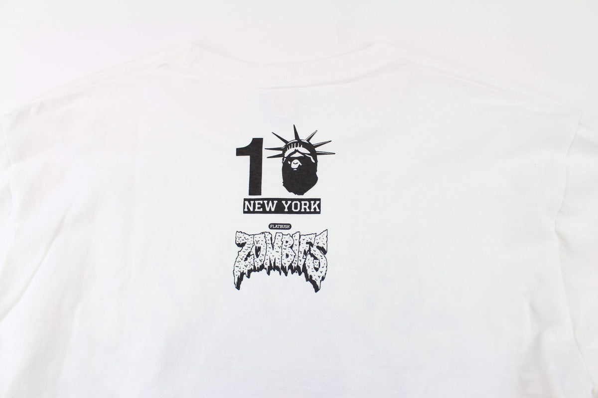 Bape x Flatbush Zombies College Logo LS White - SaruGeneral