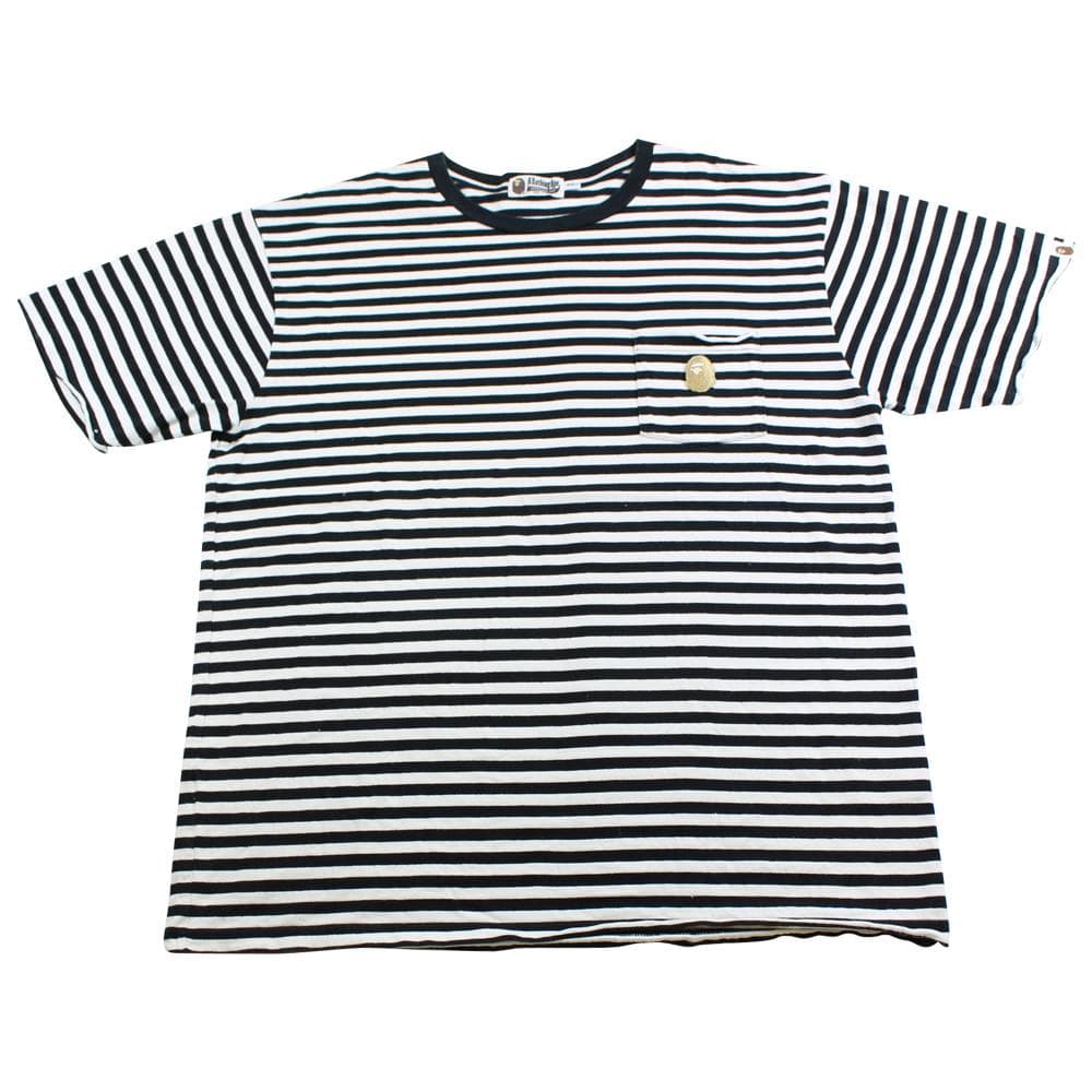 bape gold DSM point head logo stripe tee - SaruGeneral