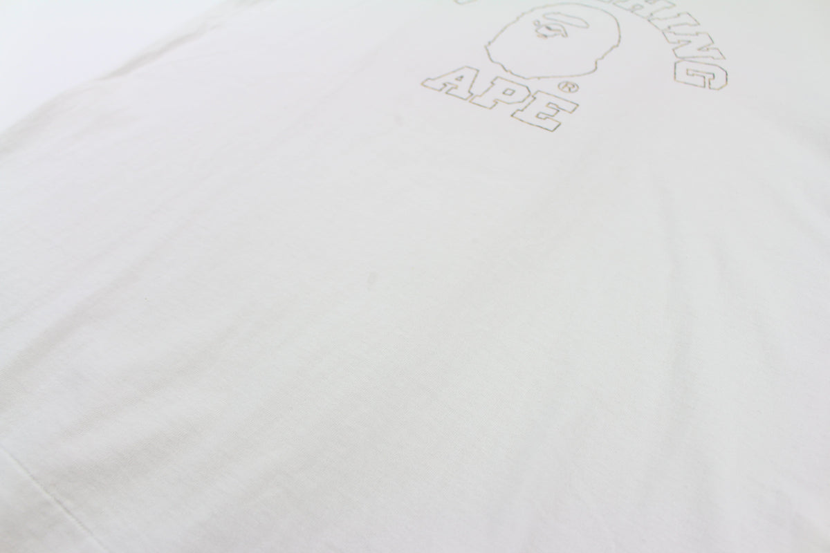 Bape 1st Yellow Camo Outline College Logo Tee White - SaruGeneral