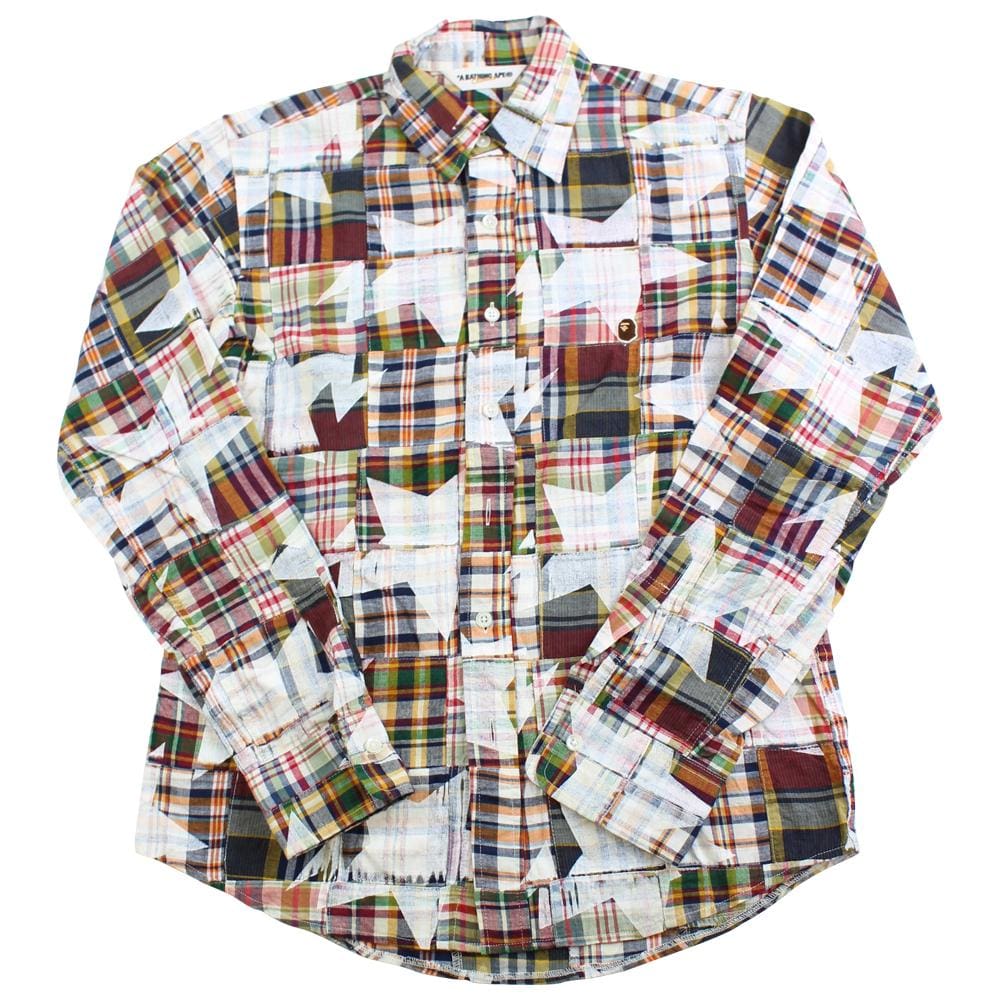bape plaid bapesta print shirt - SaruGeneral