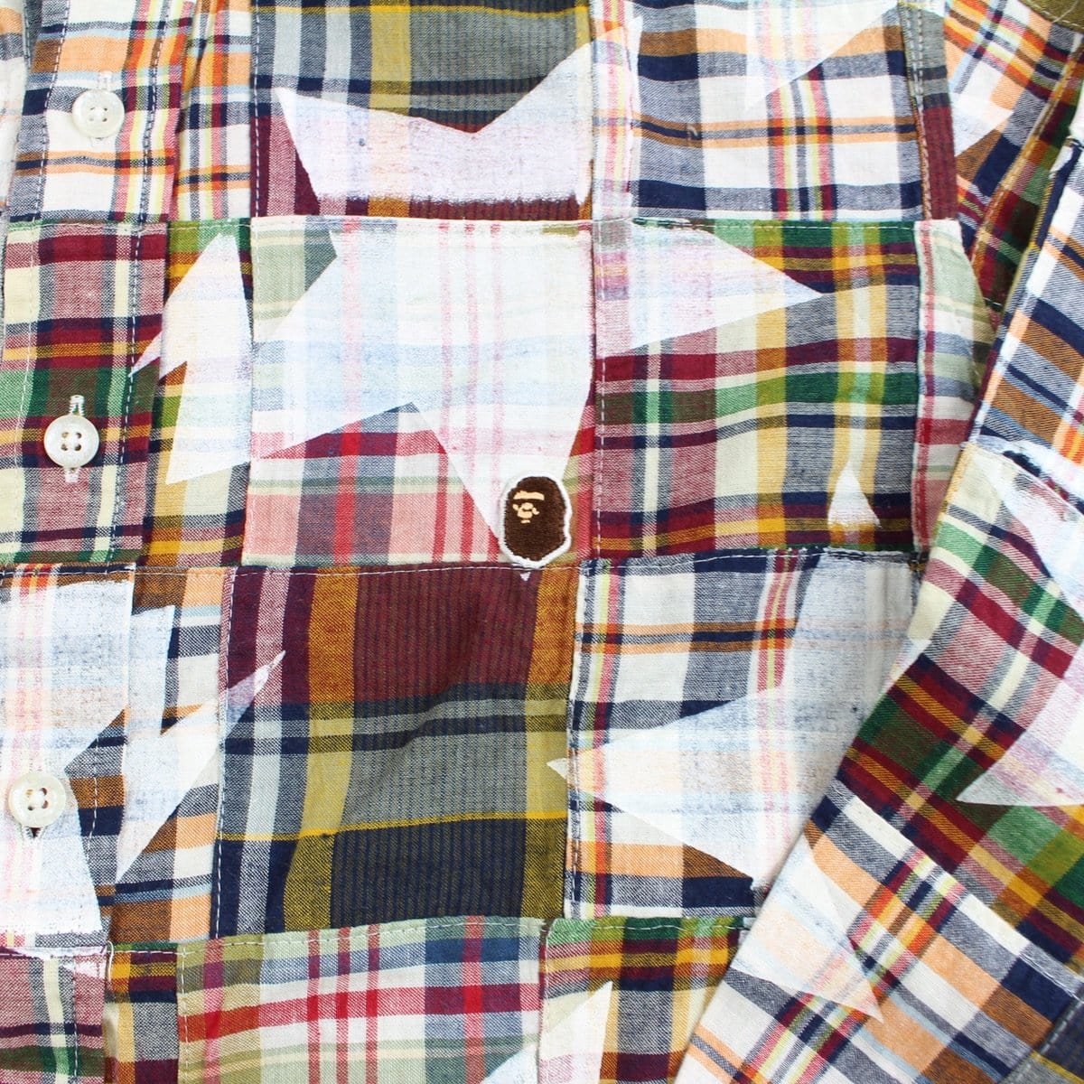 bape plaid bapesta print shirt - SaruGeneral