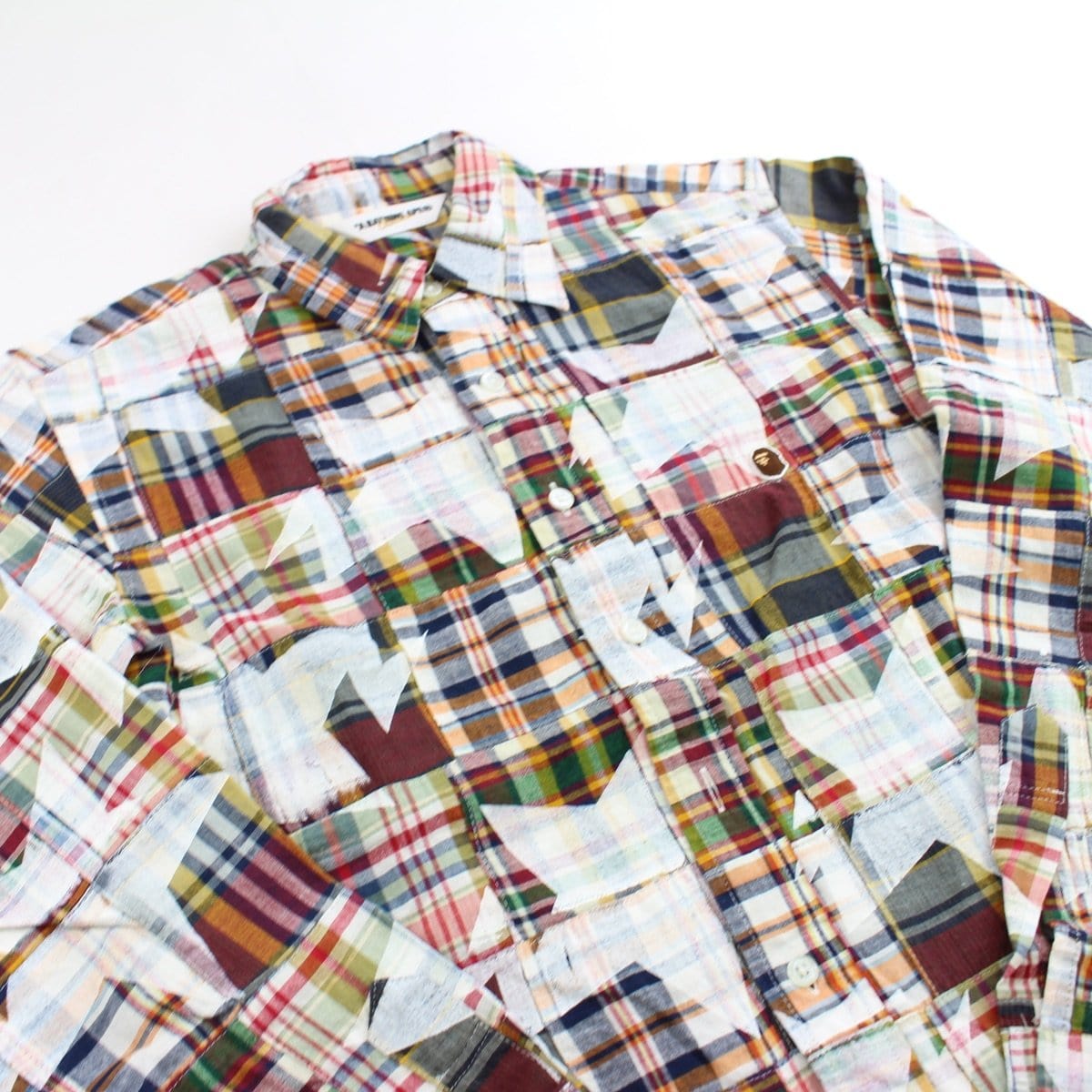 bape plaid bapesta print shirt - SaruGeneral