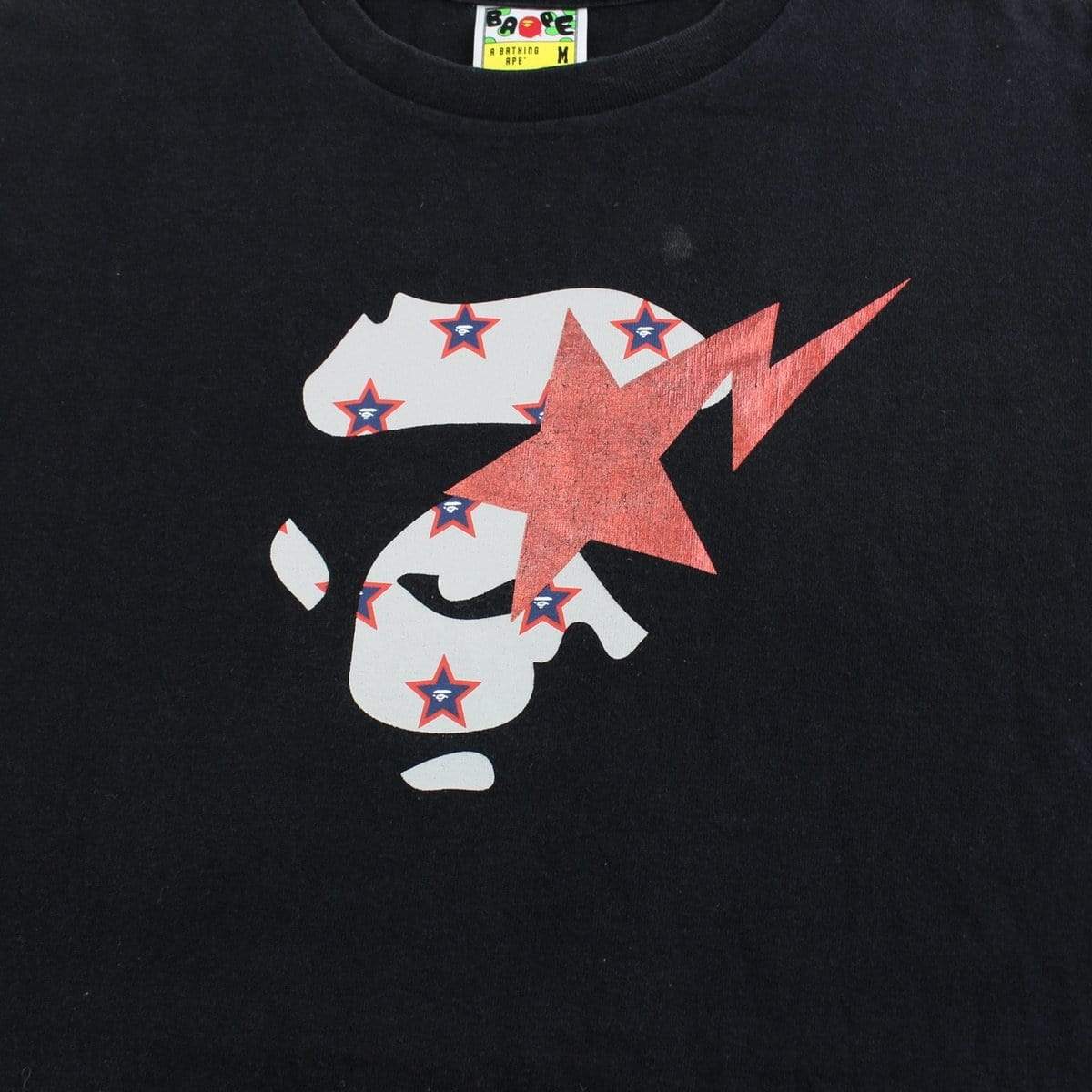 bape ape face bapesta logo tee black - SaruGeneral