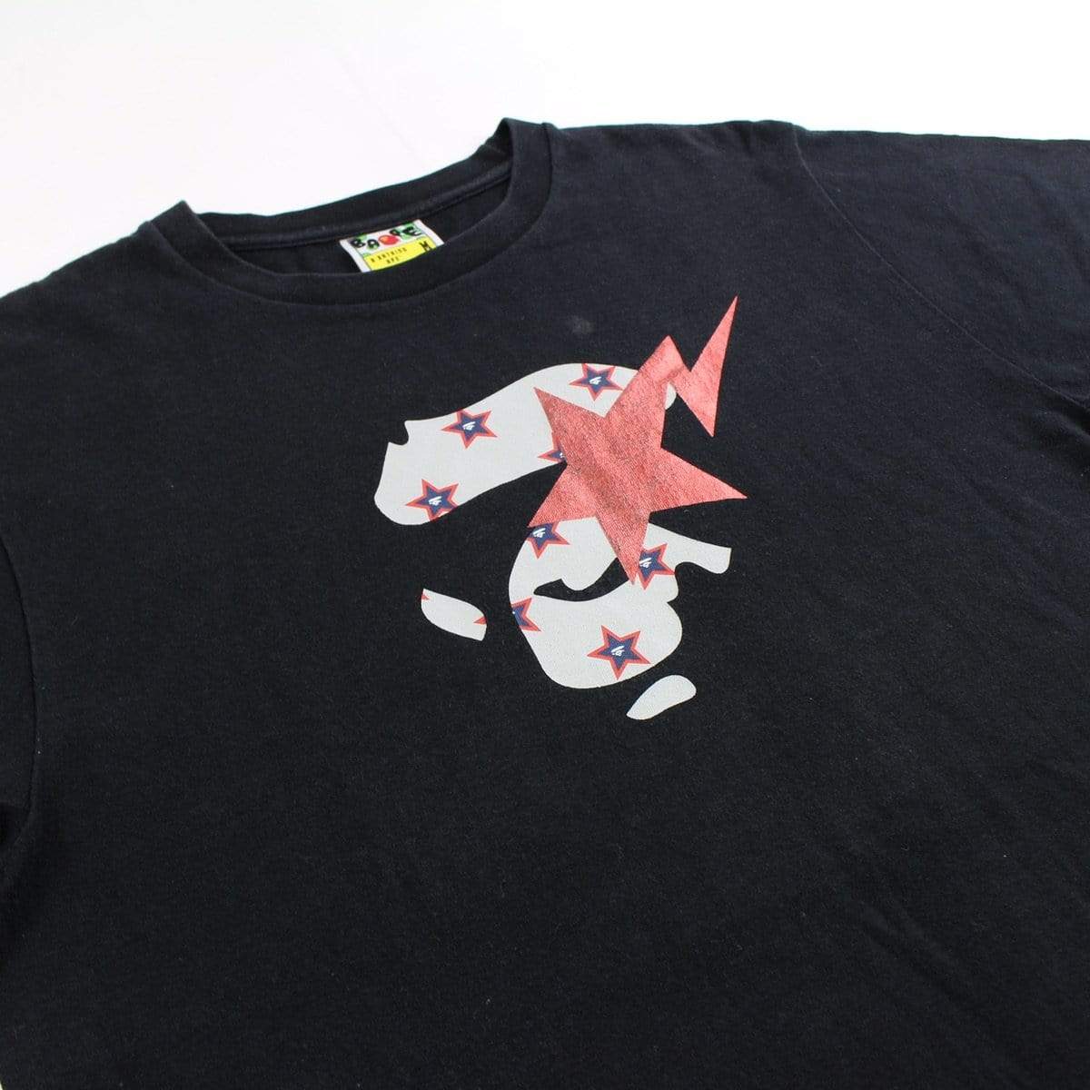 bape ape face bapesta logo tee black - SaruGeneral