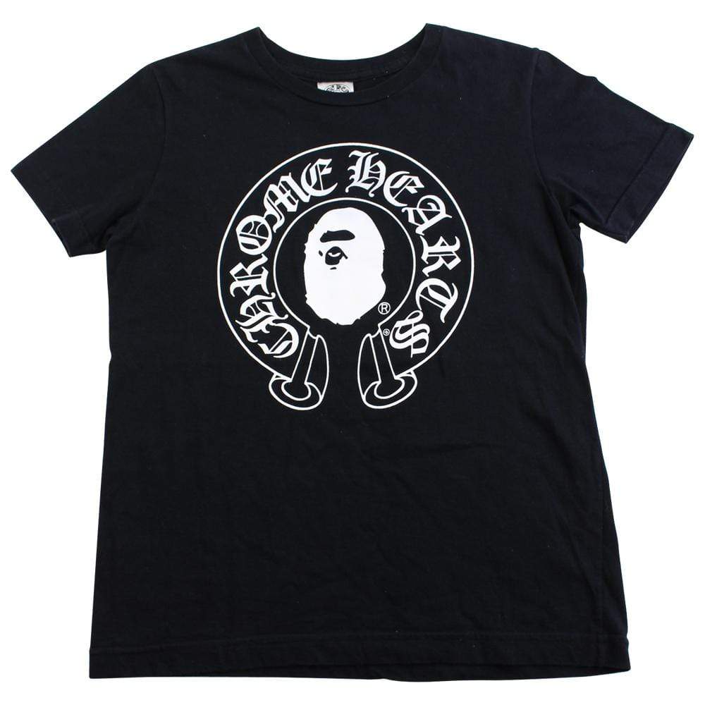 bape x chrome hearts horse shoe tee black - SaruGeneral
