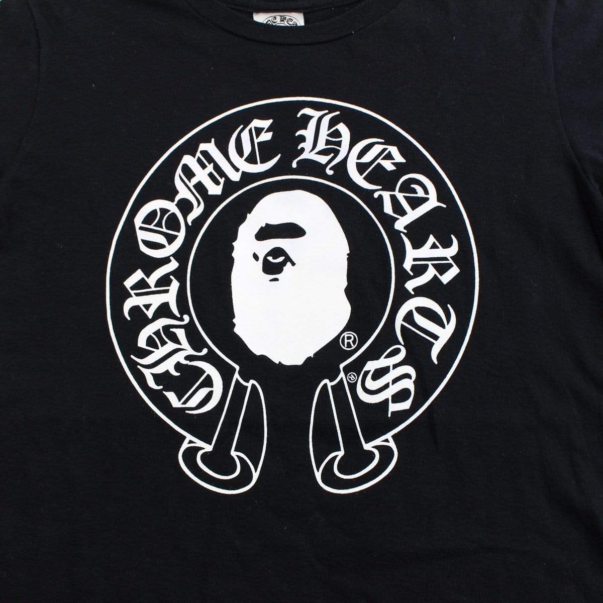 bape x chrome hearts horse shoe tee black - SaruGeneral
