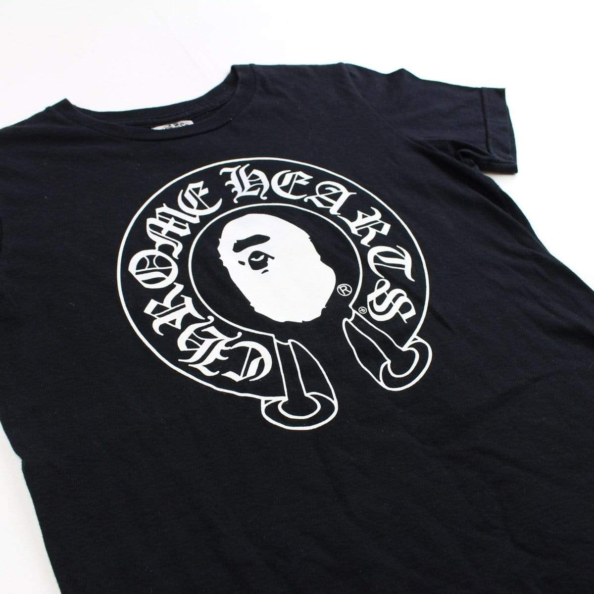 bape x chrome hearts horse shoe tee black - SaruGeneral