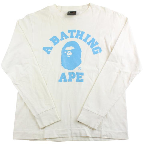 Bape bleu en colère face logo collège ls blanc