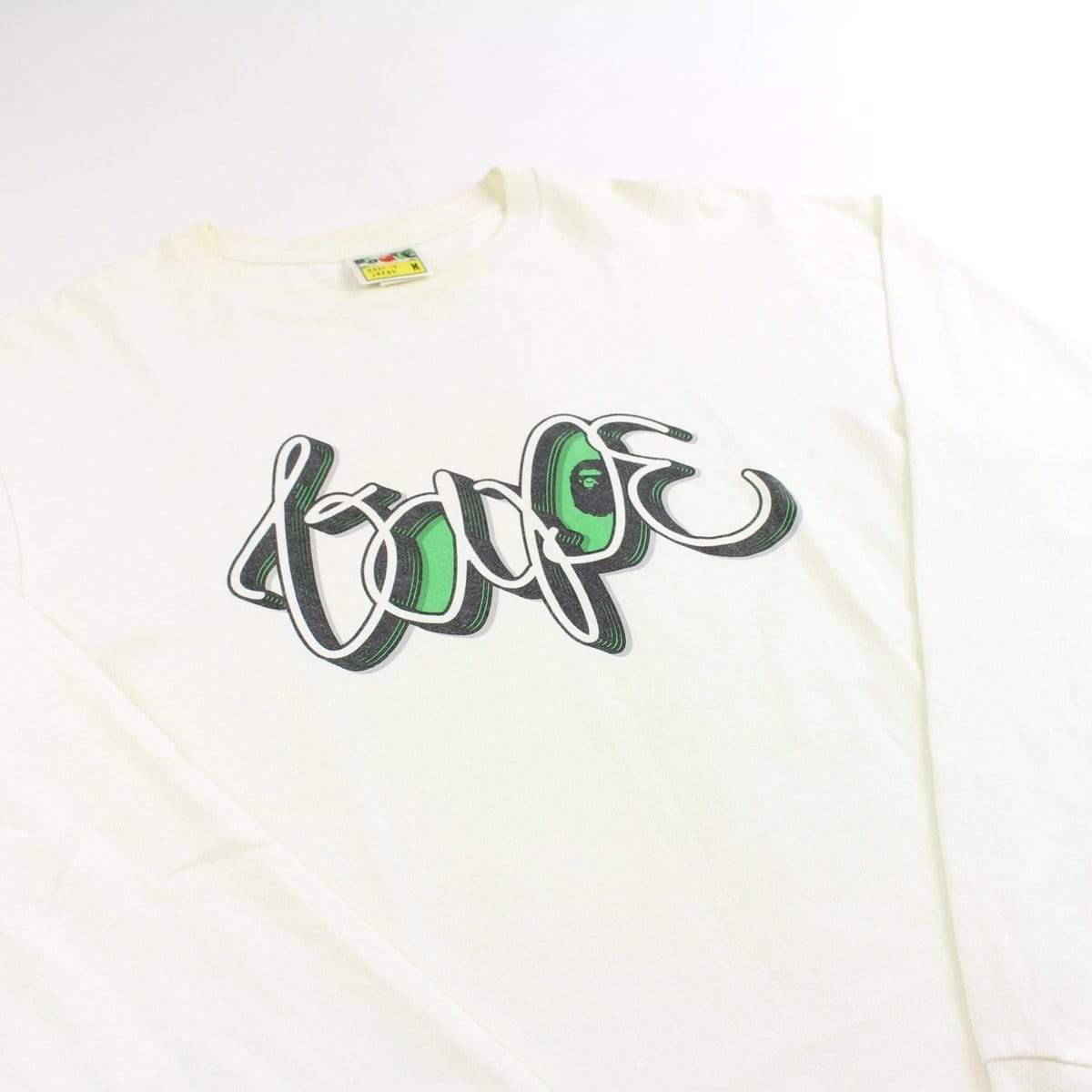 bape green text ls white - SaruGeneral