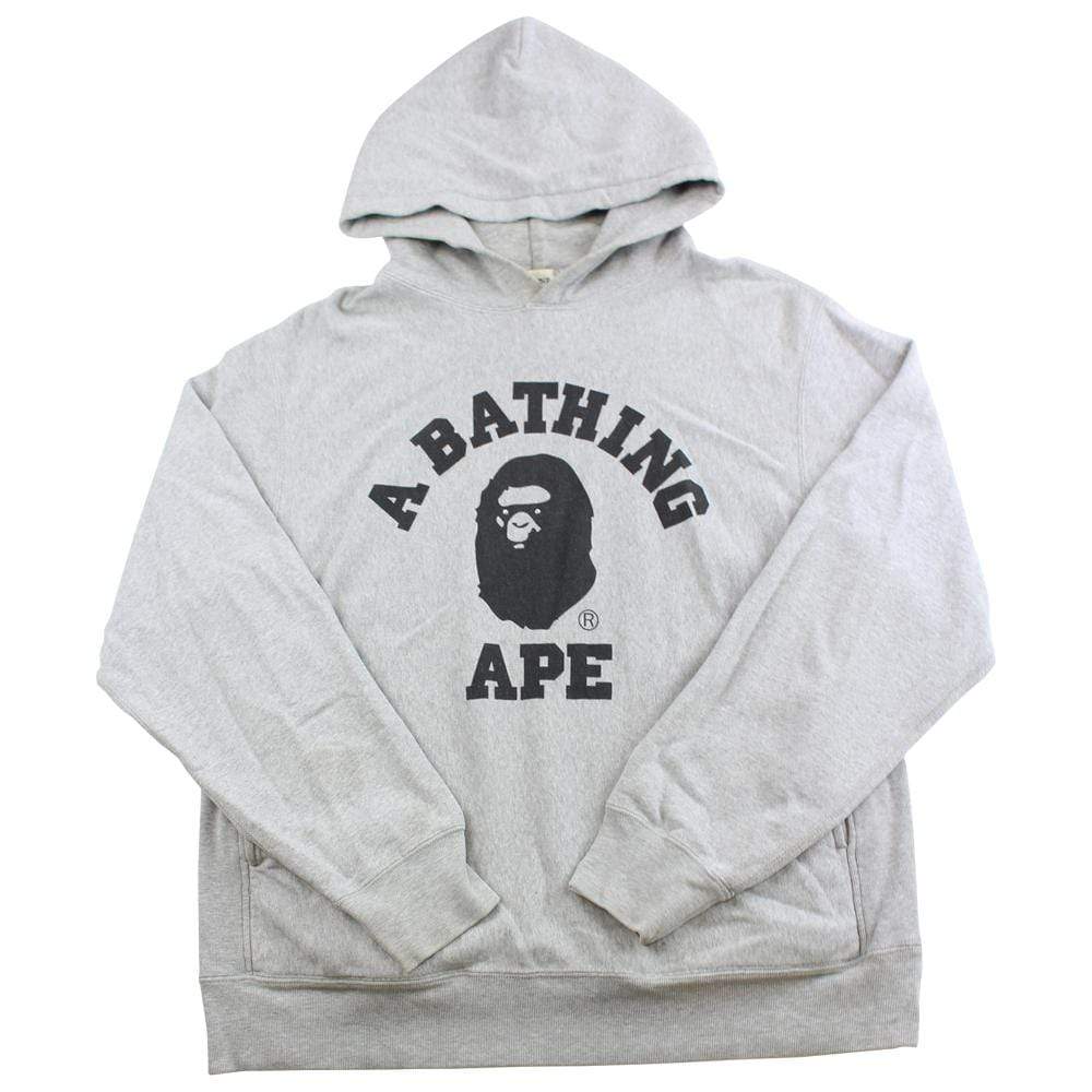 bape crystal eyes college logo hoodie grey - SaruGeneral