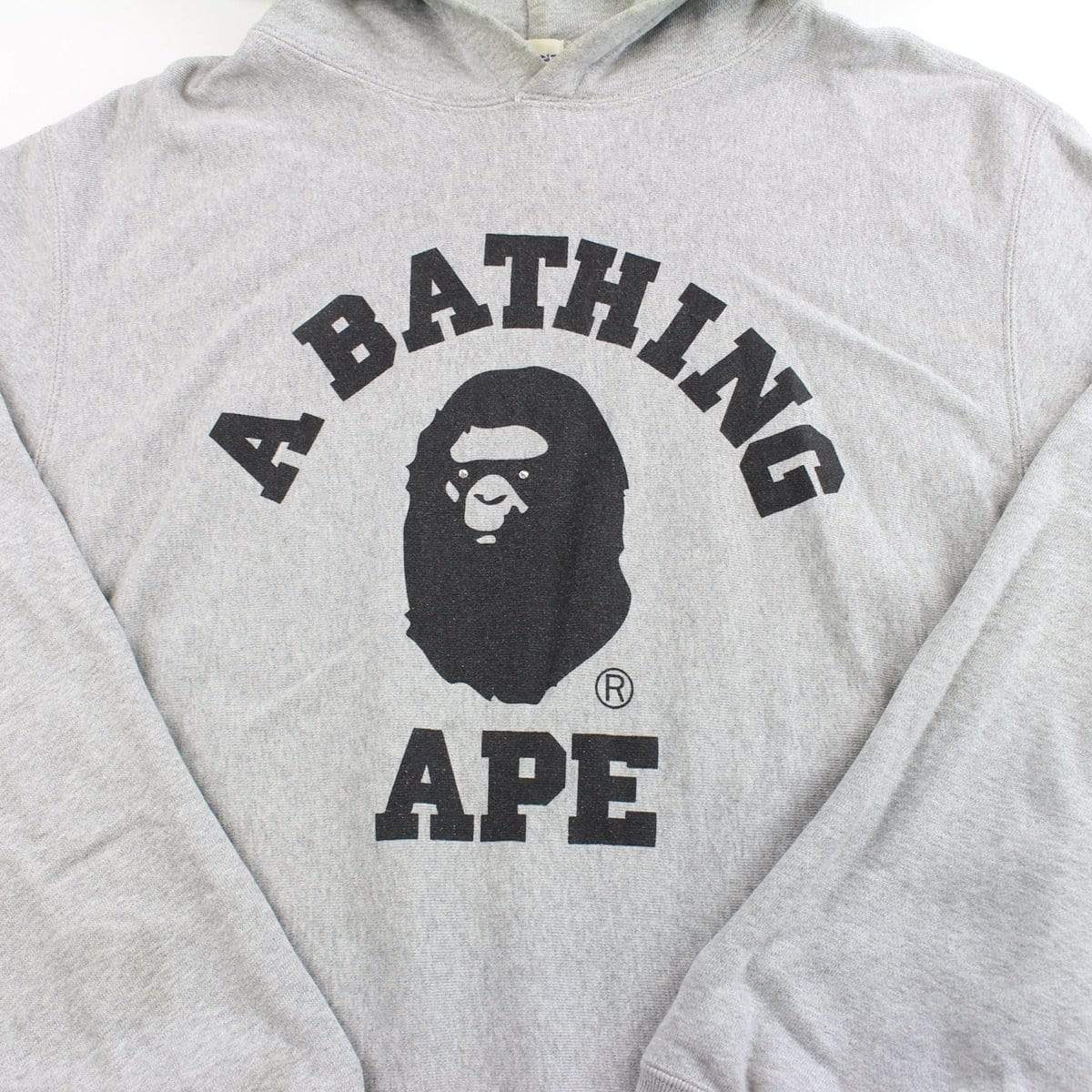 bape crystal eyes college logo hoodie grey - SaruGeneral