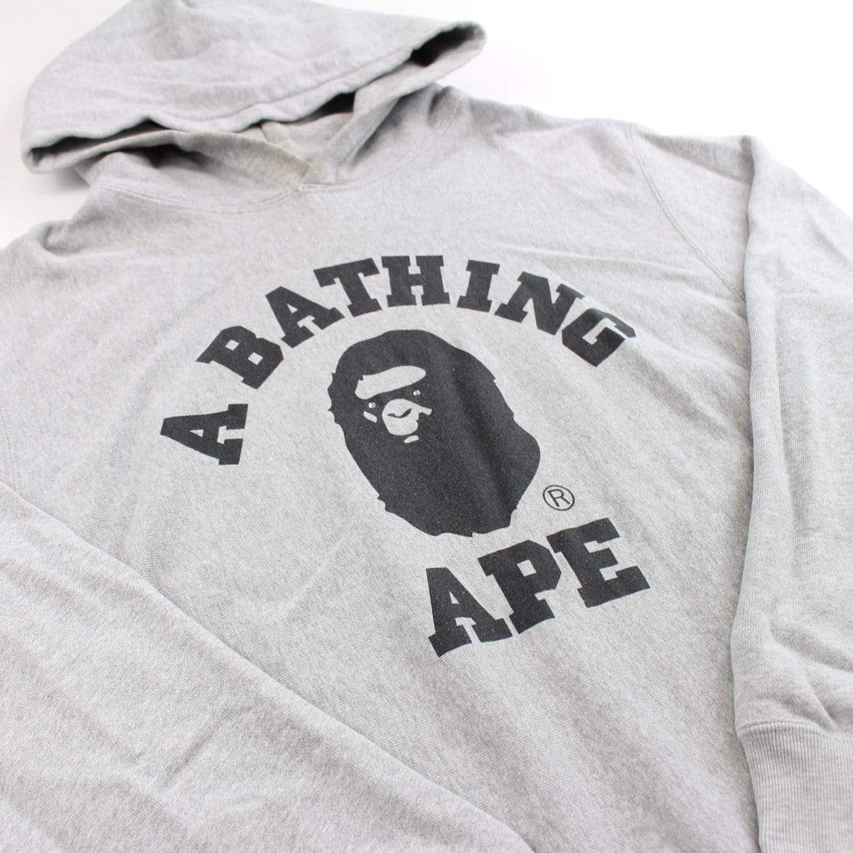 bape crystal eyes college logo hoodie grey - SaruGeneral