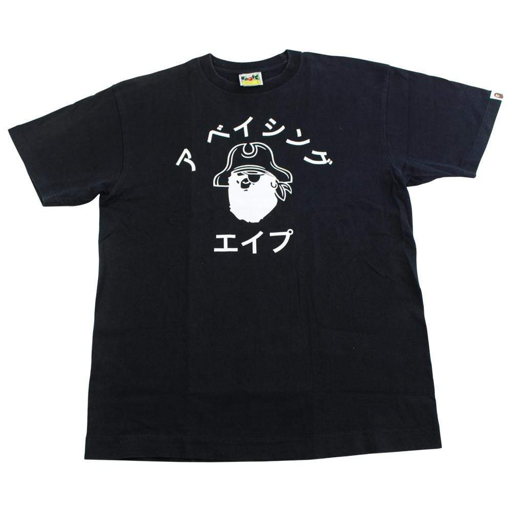 bape katakana pirate college logo tee black - SaruGeneral