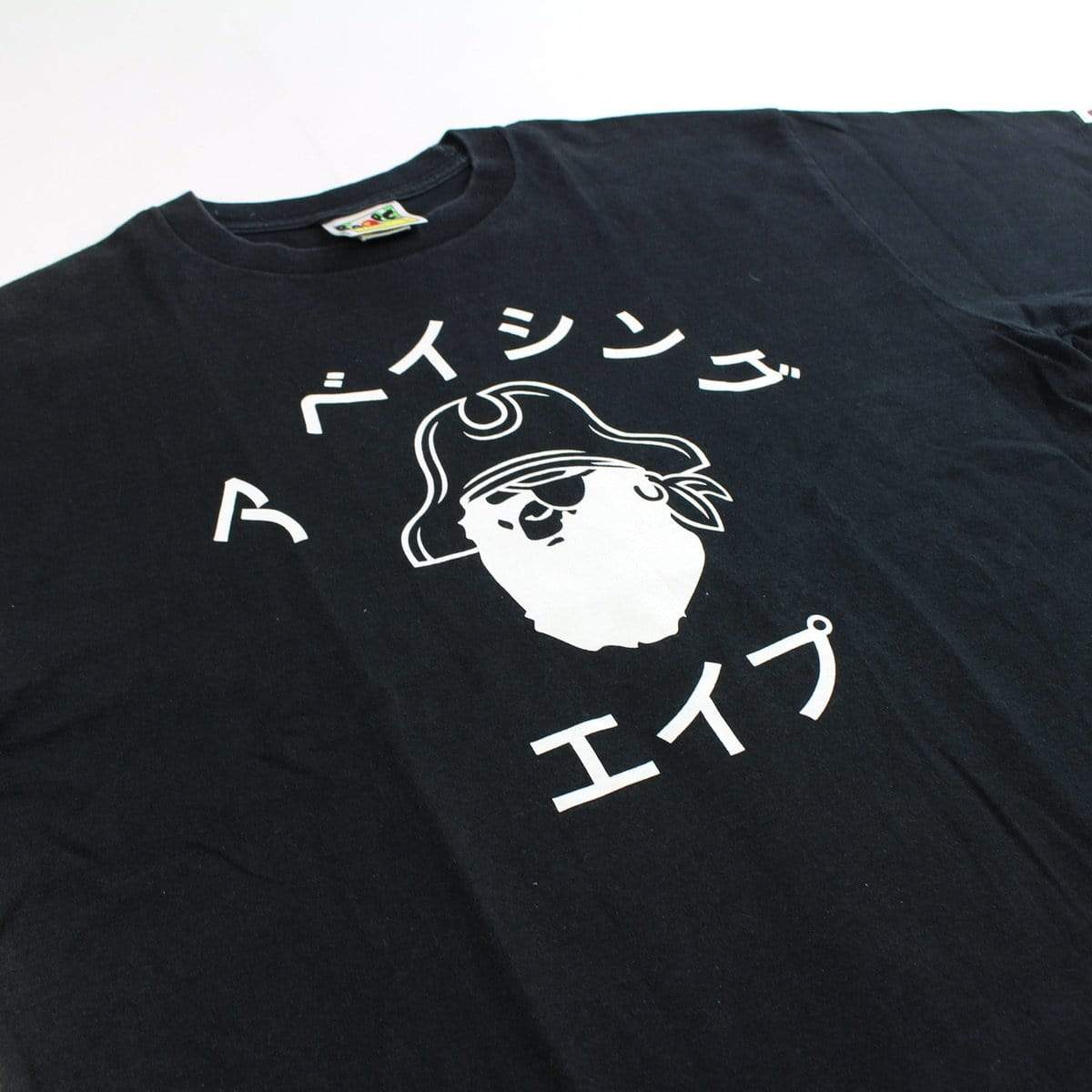bape katakana pirate college logo tee black - SaruGeneral