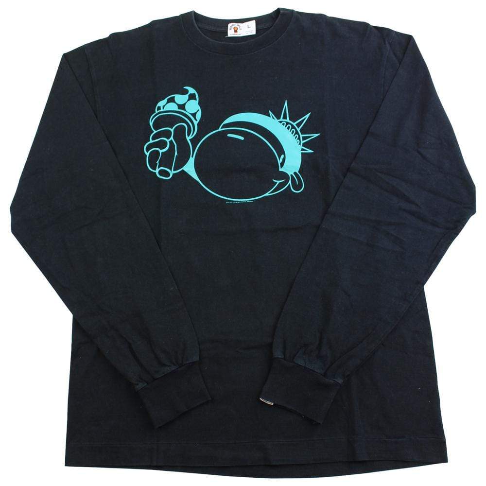 bape nyc blue milo ls black - SaruGeneral