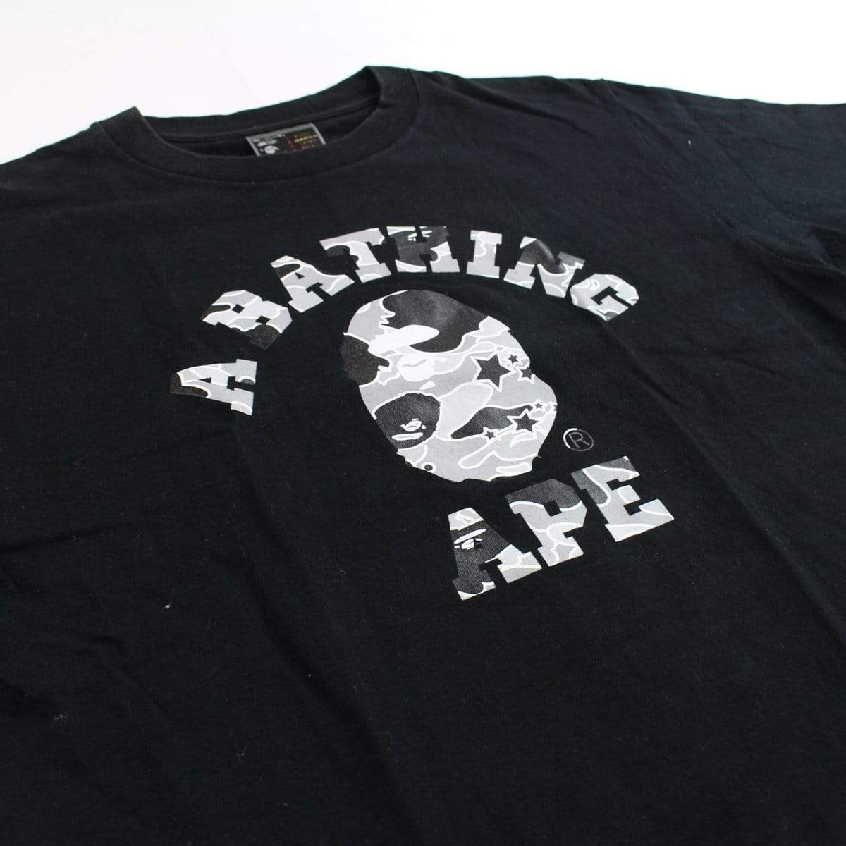 bape grey psyche camo college tee black - SaruGeneral