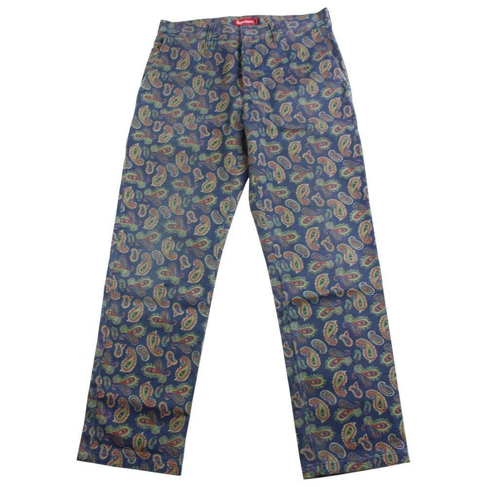 supreme paisley work pants navy - SaruGeneral