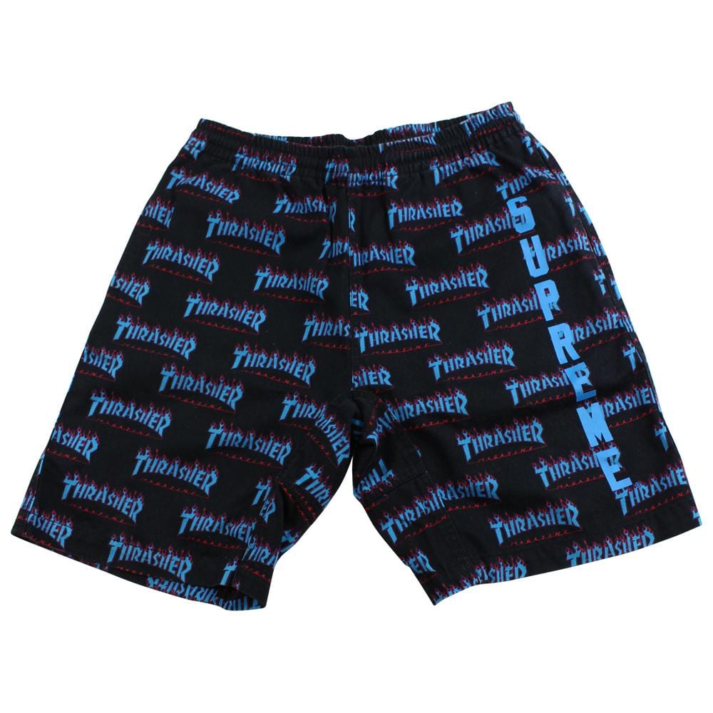 supreme x thrasher flame shorts black - SaruGeneral