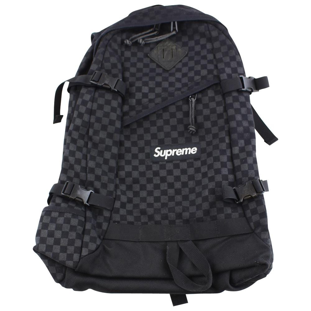 Supreme Checkered Backpack Black - SaruGeneral