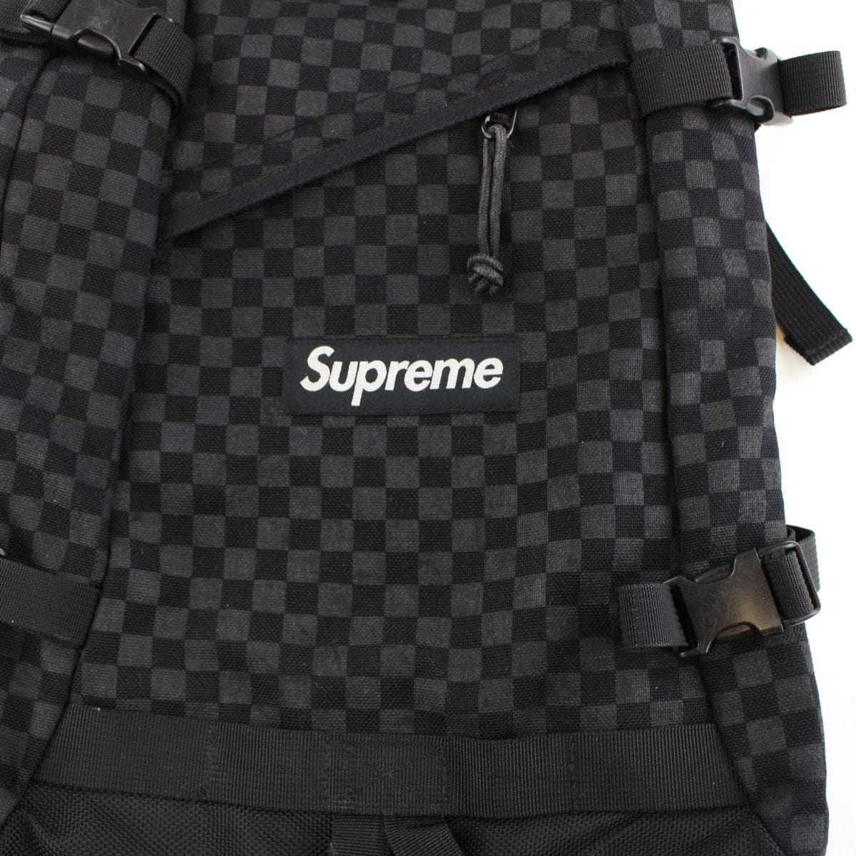 Supreme Checkered Backpack Black - SaruGeneral