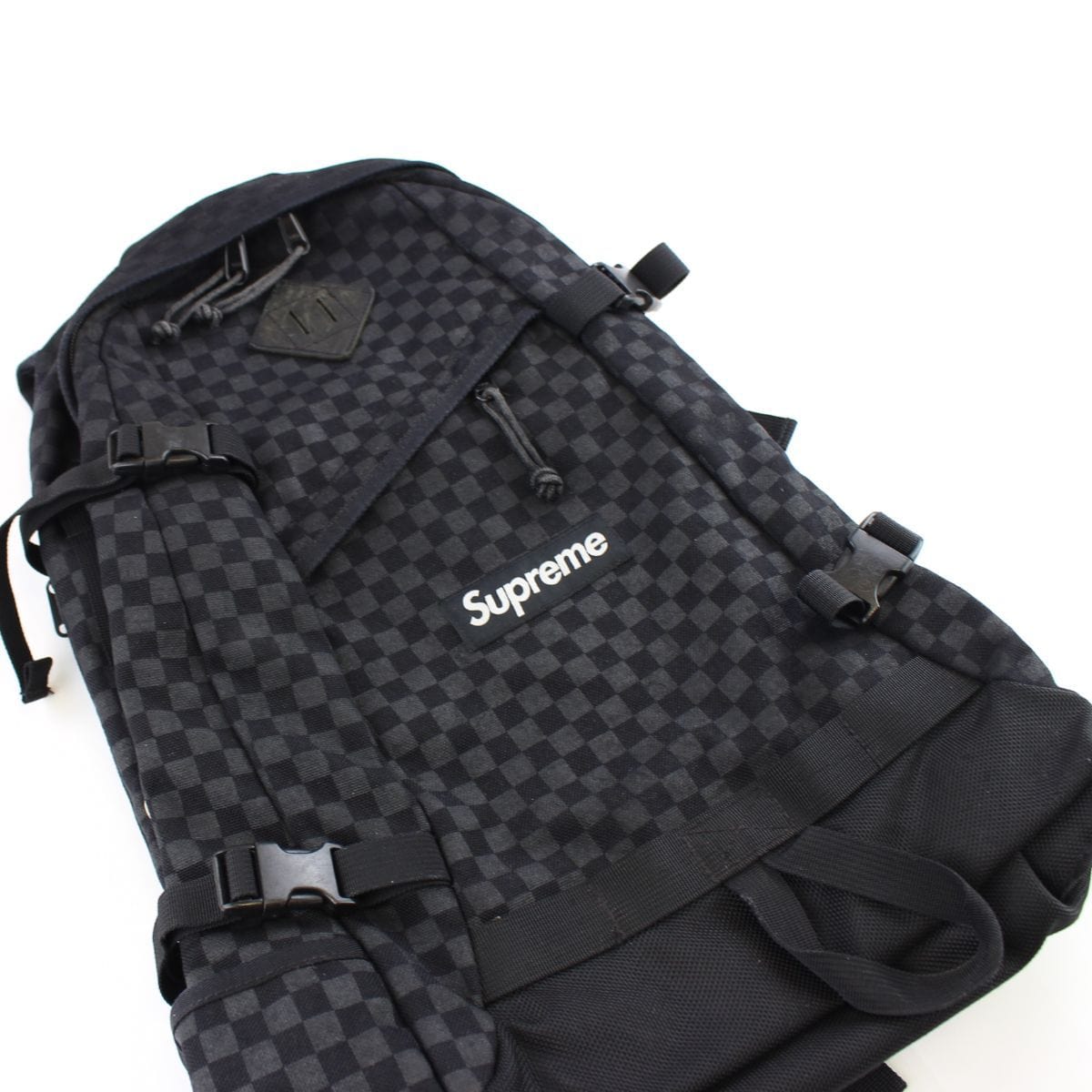 Supreme Checkered Backpack Black - SaruGeneral