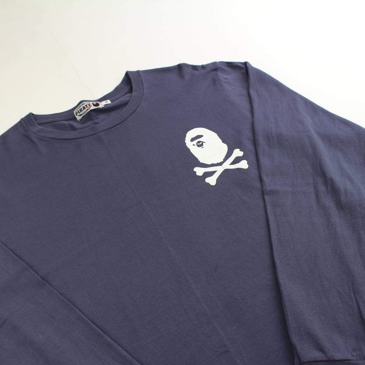 bape pirate logo ls navy - SaruGeneral