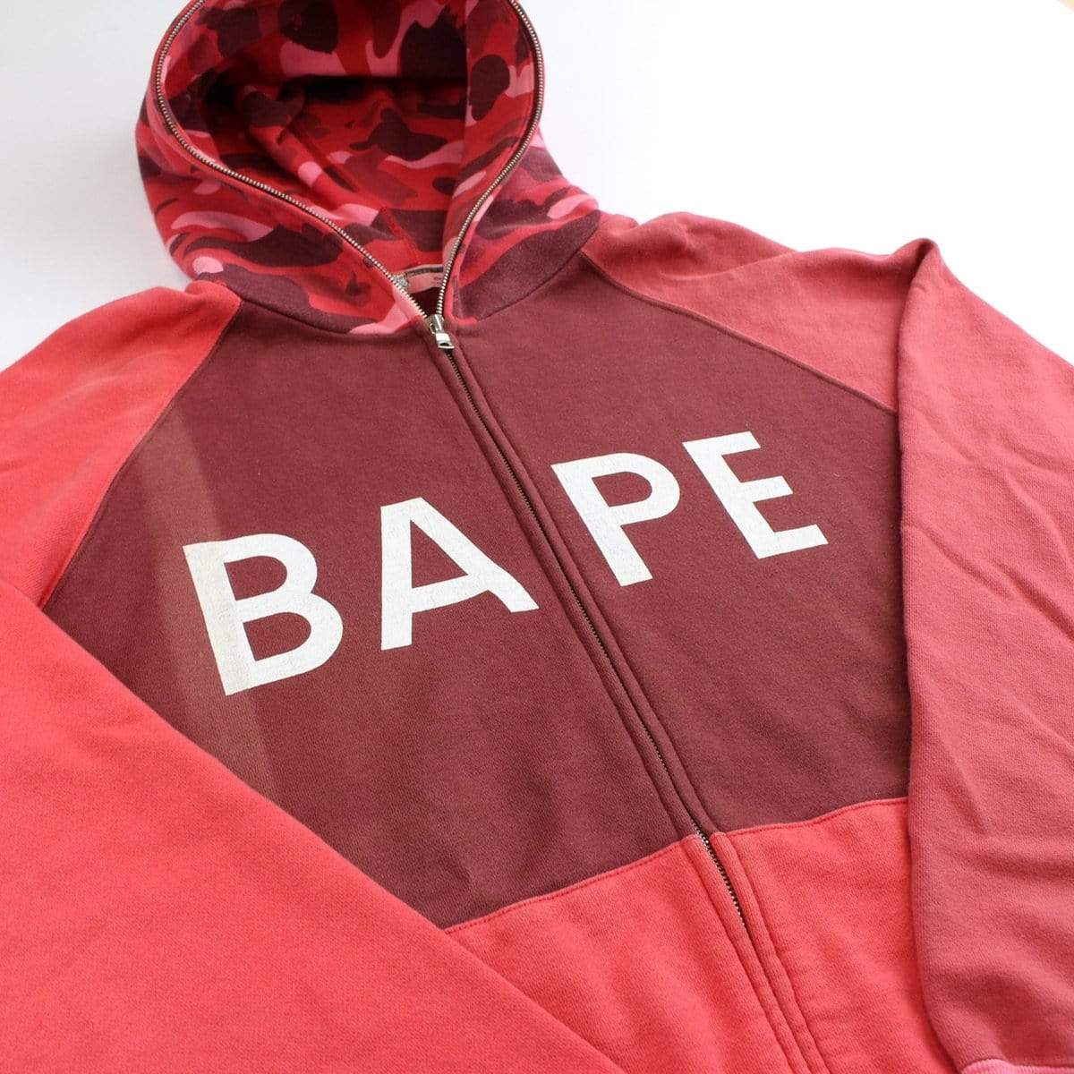 bape text red camo full zip - SaruGeneral