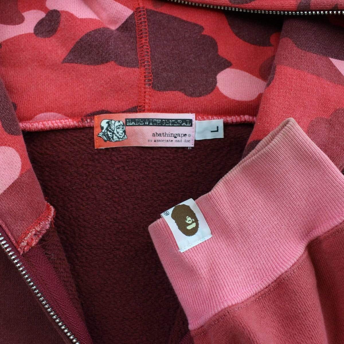 bape text red camo full zip - SaruGeneral