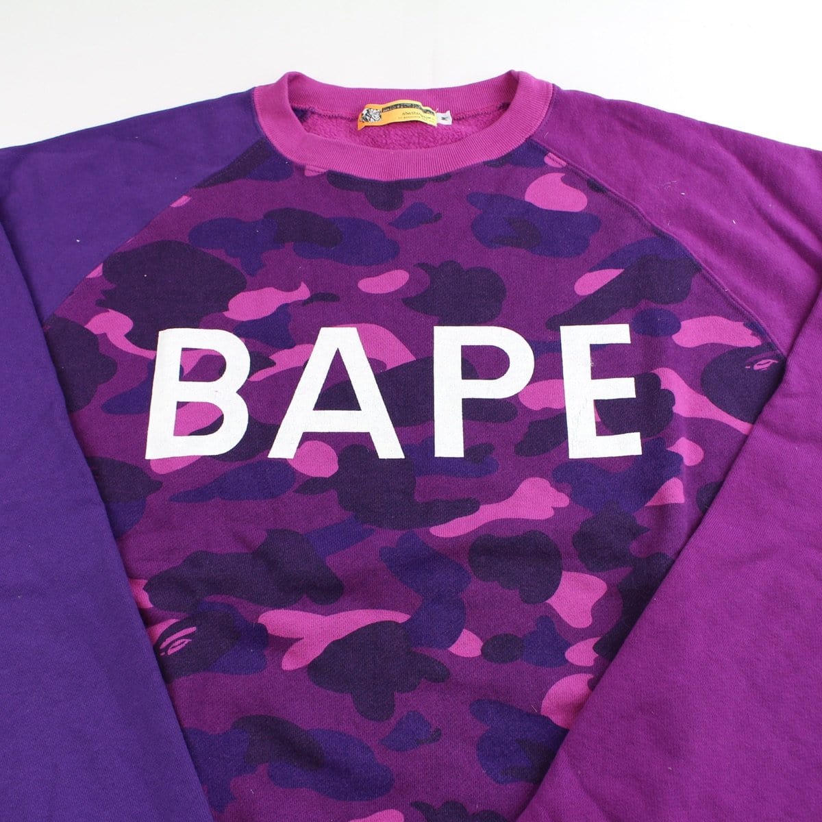bape purple camo patch crewneck - SaruGeneral