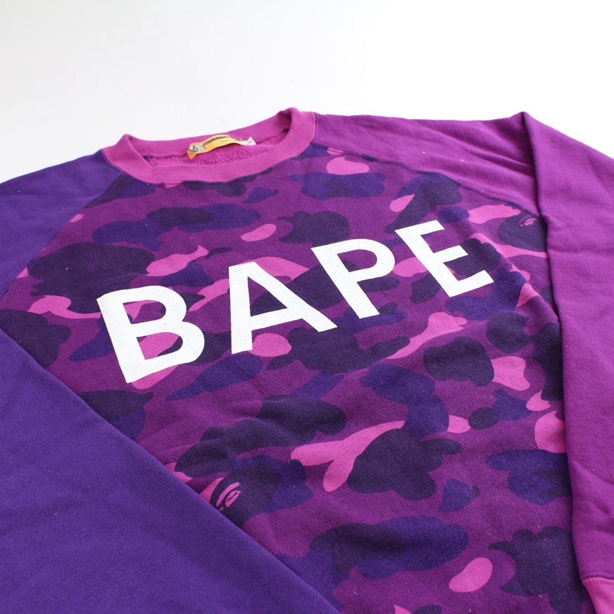 bape purple camo patch crewneck - SaruGeneral