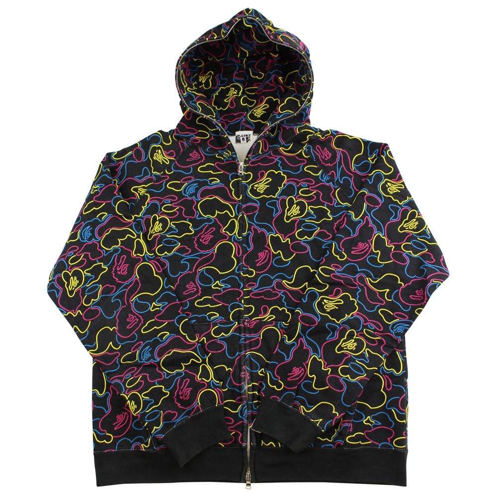 bape multi neon camo full zip black - SaruGeneral
