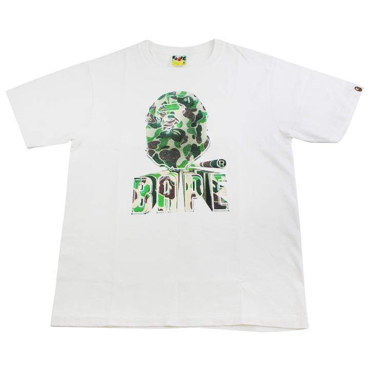bape 3d green camo big ape tee white - SaruGeneral