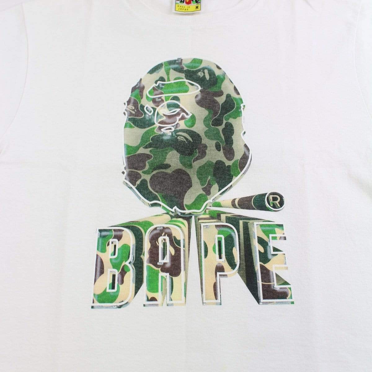 bape 3d green camo big ape tee white - SaruGeneral