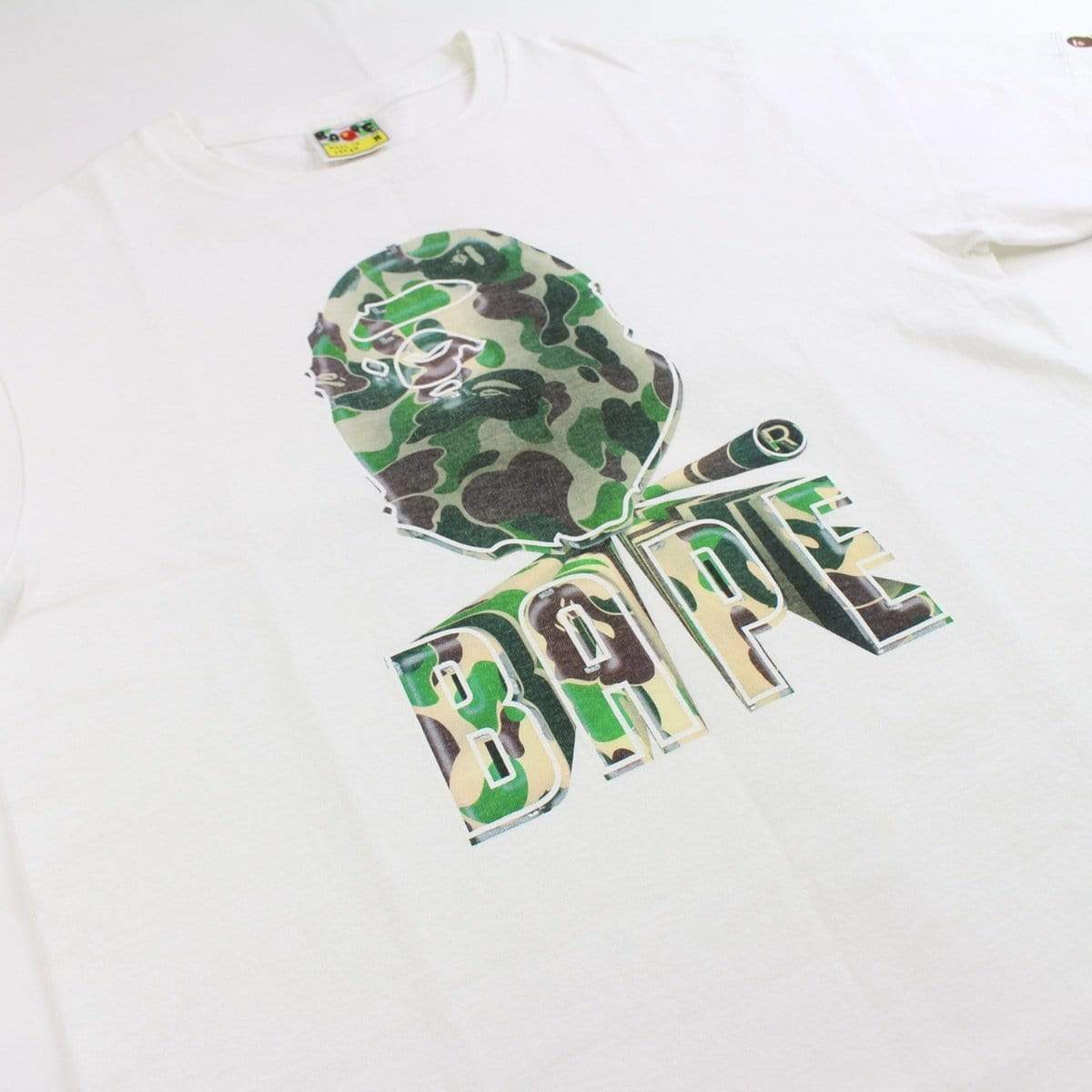 bape 3d green camo big ape tee white - SaruGeneral