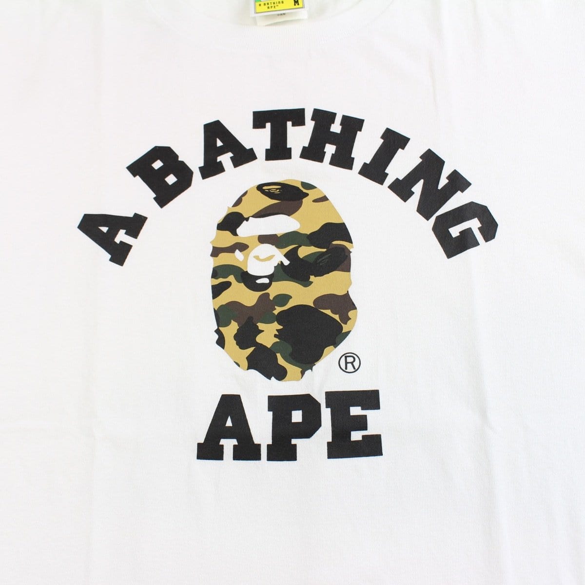 bape 1st yellow camo college tee white - SaruGeneral