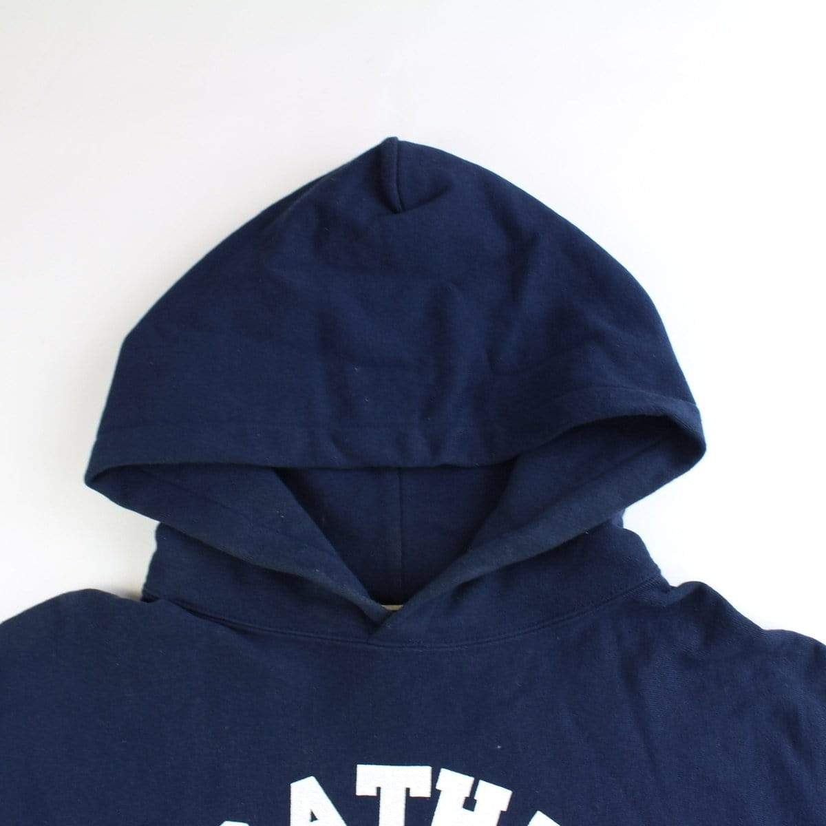 bape white nyc college logo hoodie Navy - SaruGeneral