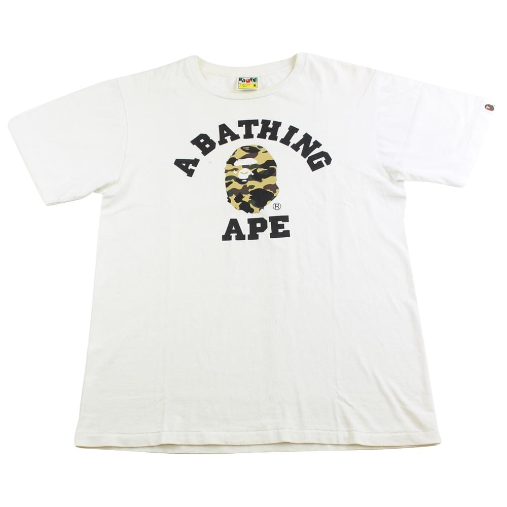 bape 1st yellow camo college tee white - SaruGeneral