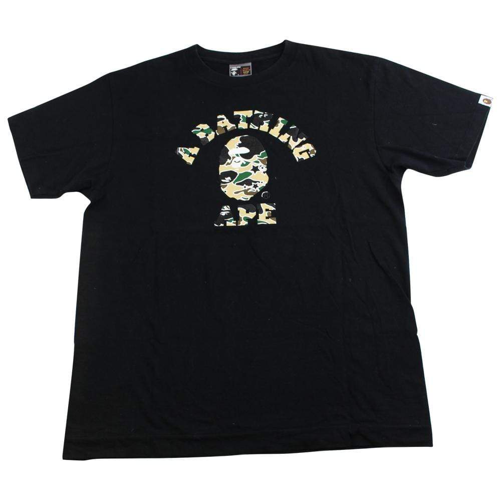 bape yellow psyche camo college tee black - SaruGeneral