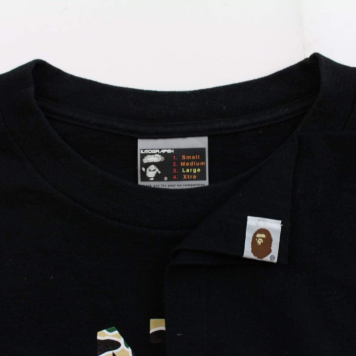 bape yellow psyche camo college tee black - SaruGeneral
