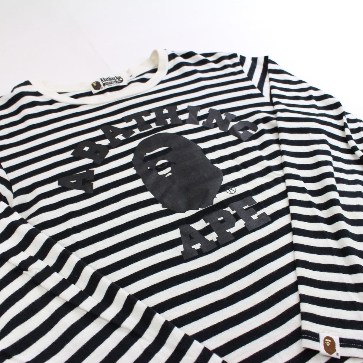 bape black stripe college logo ls - SaruGeneral