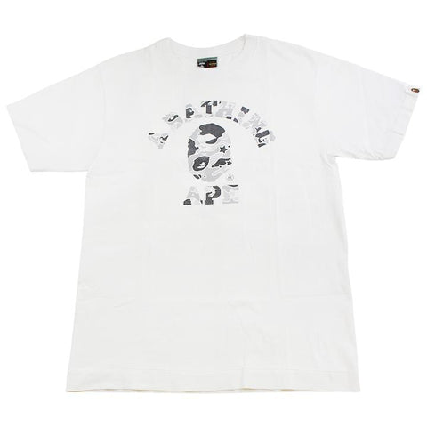 T-shirt universitaire Bape Angry Grey Psyche Camo blanc