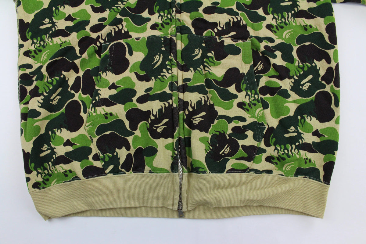 Bape abc Flame Green Camo Hoodie - SaruGeneral